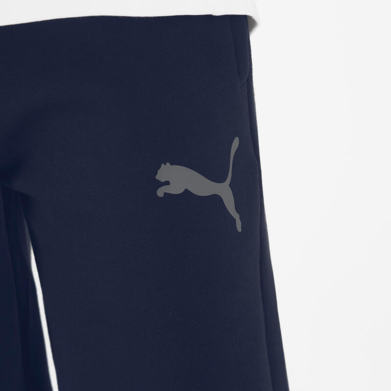 Pantaloni tuta Puma bambino ginnastica regular fit felpati azzurri