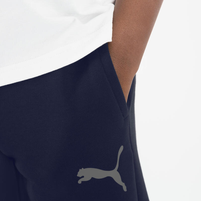 Pantaloni tuta Puma bambino ginnastica regular fit felpati azzurri