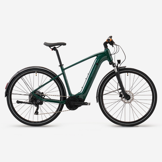Vélo tout chemin électrique à moteur central et cadre haut, E-ACTV 500 vert