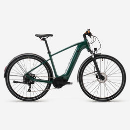 Vélo tout chemin électrique à moteur central et cadre haut, E-ACTV 500 vert
