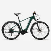 Bicicletă polivalentă electrică cu motor central și cadru înalt E-actv 500 Verde