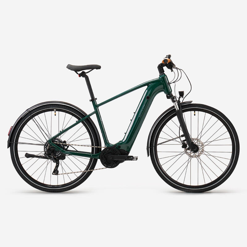 Elektrische hybridefiets middenmotor hoog frame e-actv 500 groen
