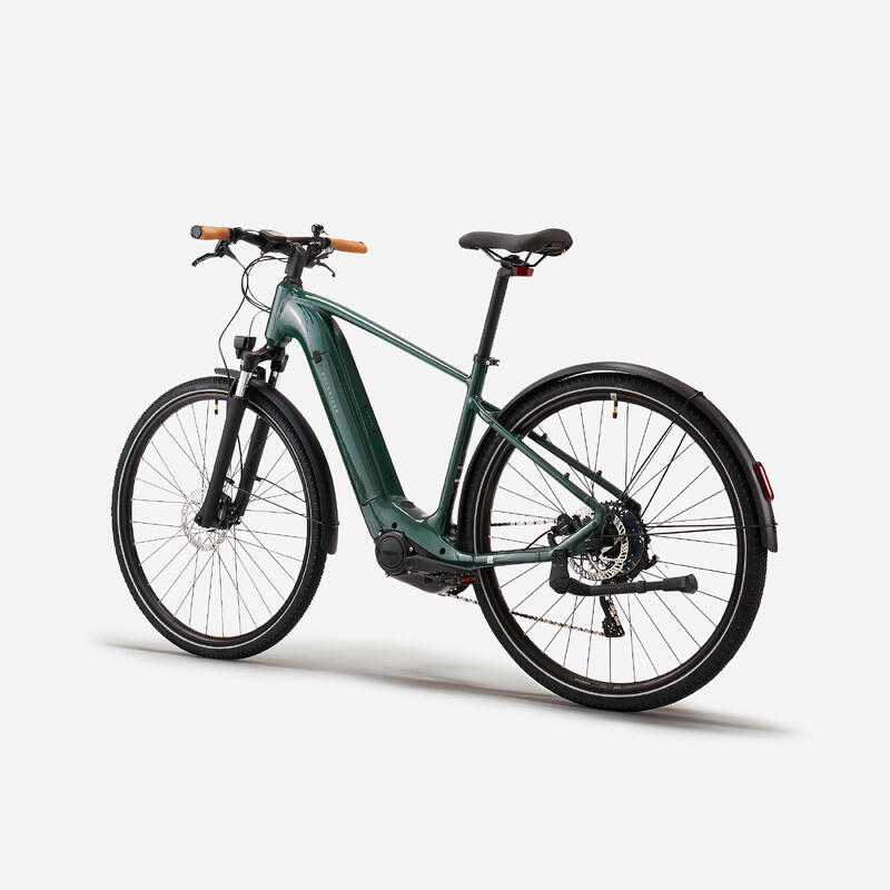 Bicicletă polivalentă electrică cu motor central și cadru înalt E-actv 500 Verde