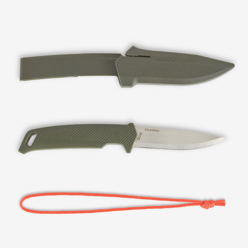 Cuchillo Caza Solognac SIKA 100 Hoja Fija 10 cm Mango verde