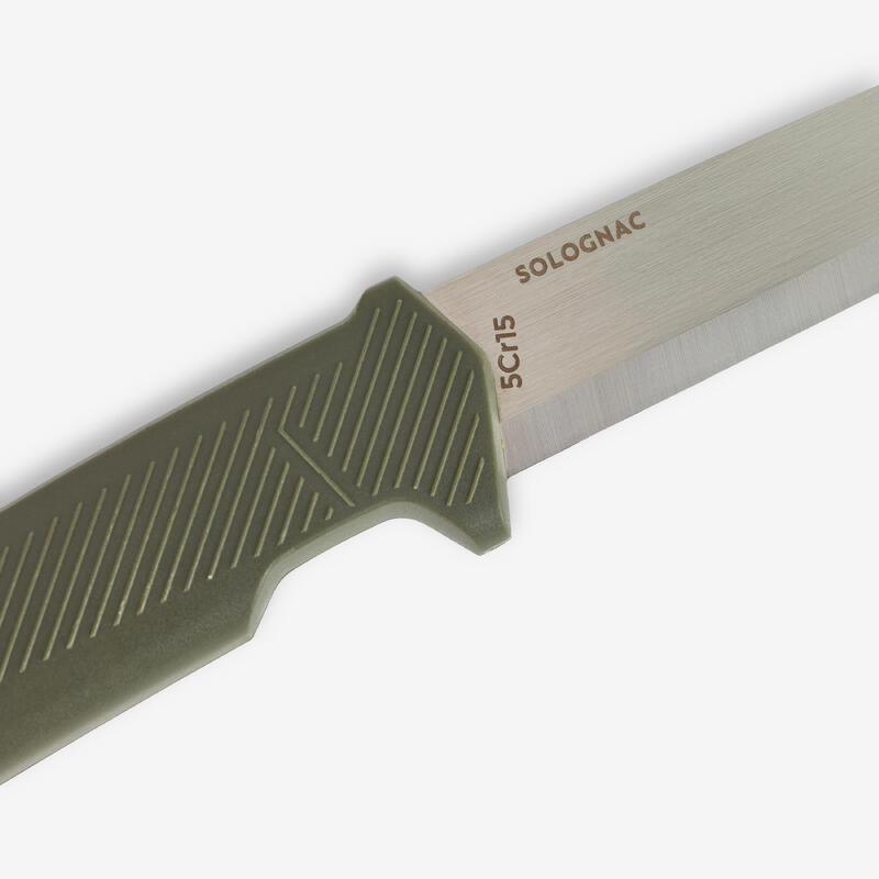 Cuchillo Caza Solognac SIKA 100 Hoja Fija 10 cm Mango verde