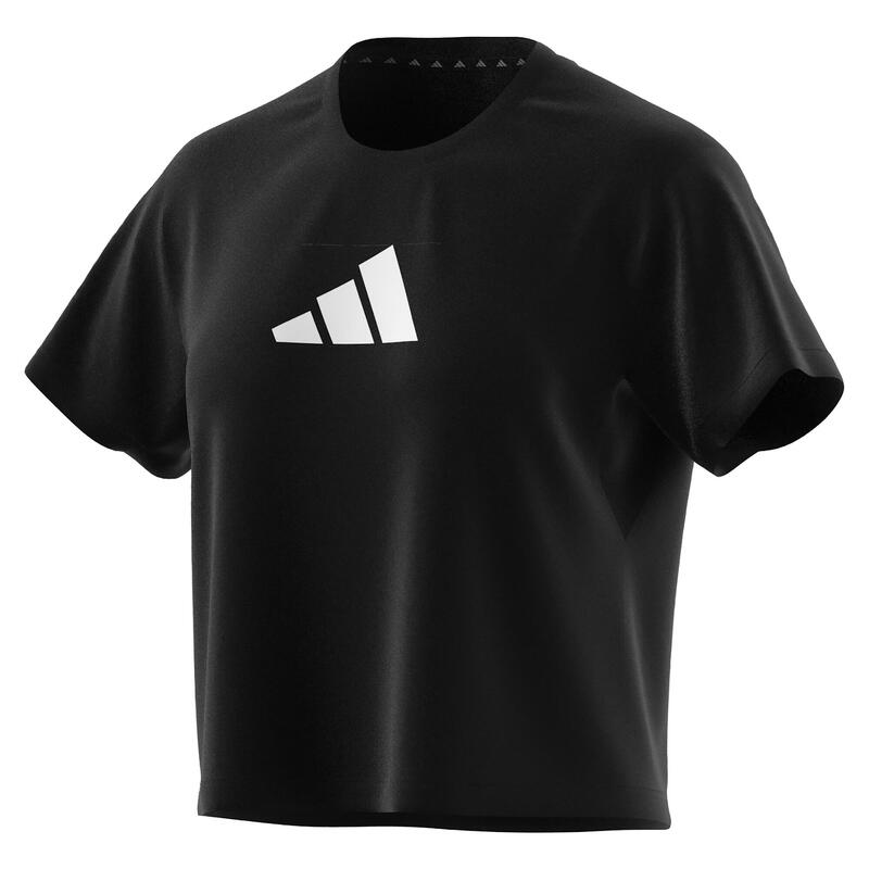 T-shirt nera ADIDAS donna palestra regular fit traspirante