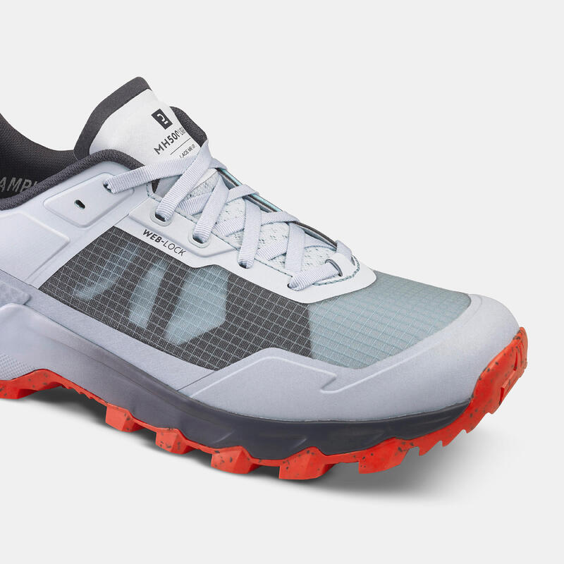 Scarpe da trekking uomo MH500 LIGHT grigio chiaro e rosso