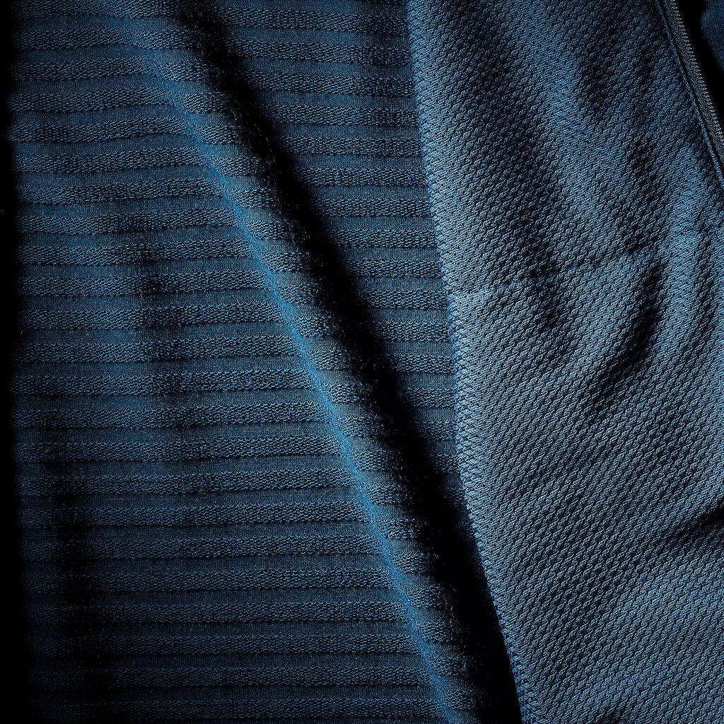 Pull technique à capuche en laine mérinos homme - alpinism bleu