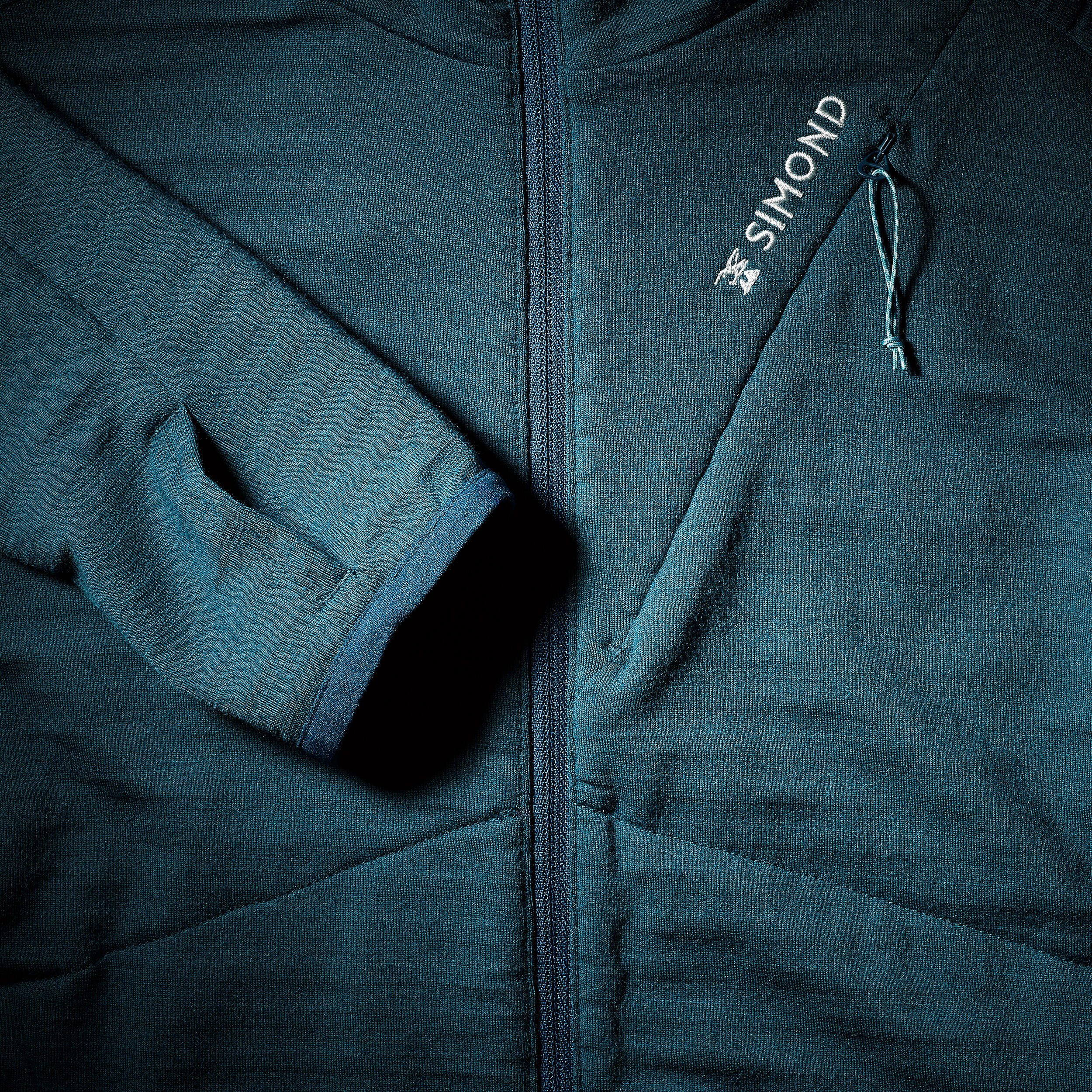 Technische merino trui met capuchon voor dames Alpinism groen 7/9