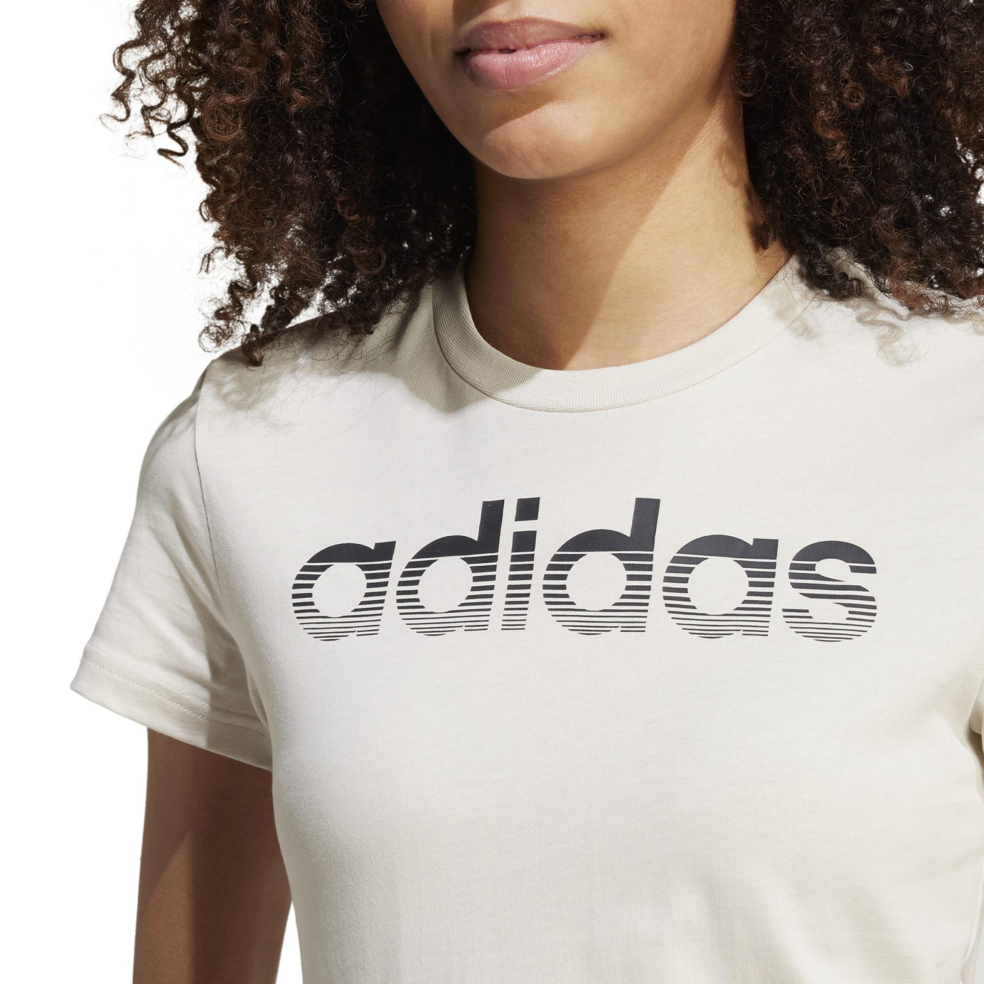 Camiseta Mujer Beis Estampado Logotipo ADIDAS 4/5