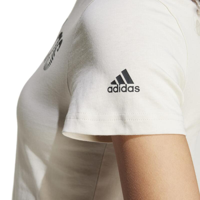 T-shirt ADIDAS donna palestra regular fit 100% cotone écru