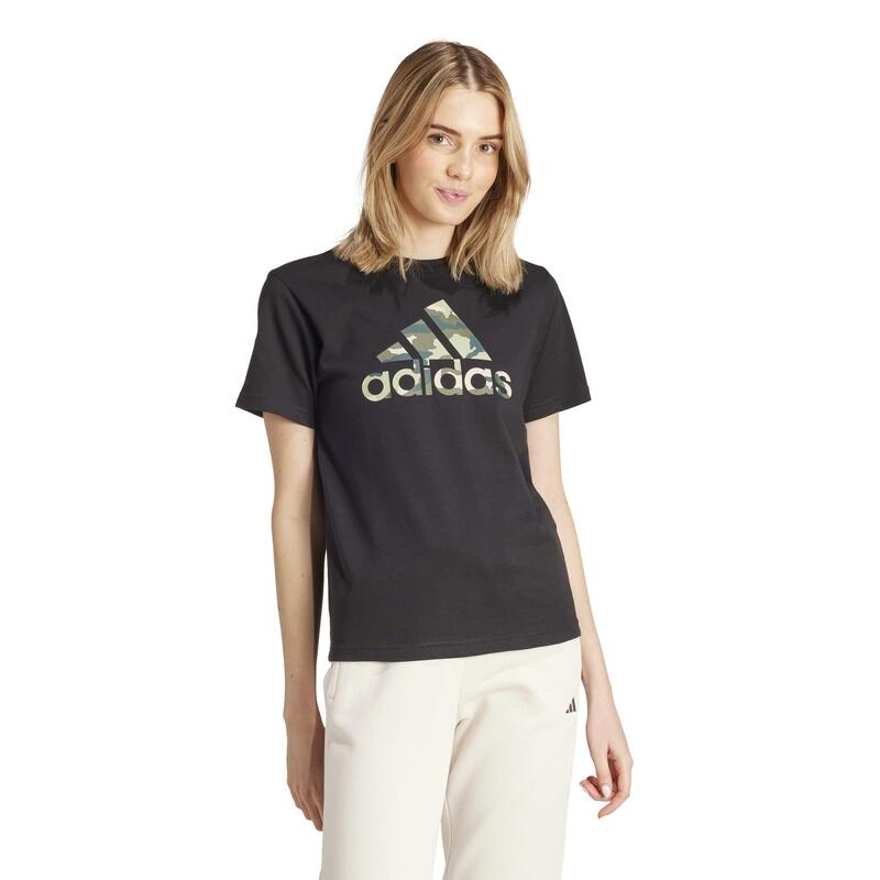 ADIDAS T-Shirt Damen Logo ‒ Camouflage schwarz 