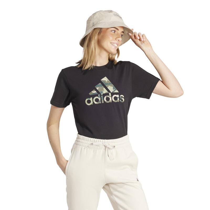 ADIDAS T-Shirt Damen Logo ‒ Camouflage schwarz 