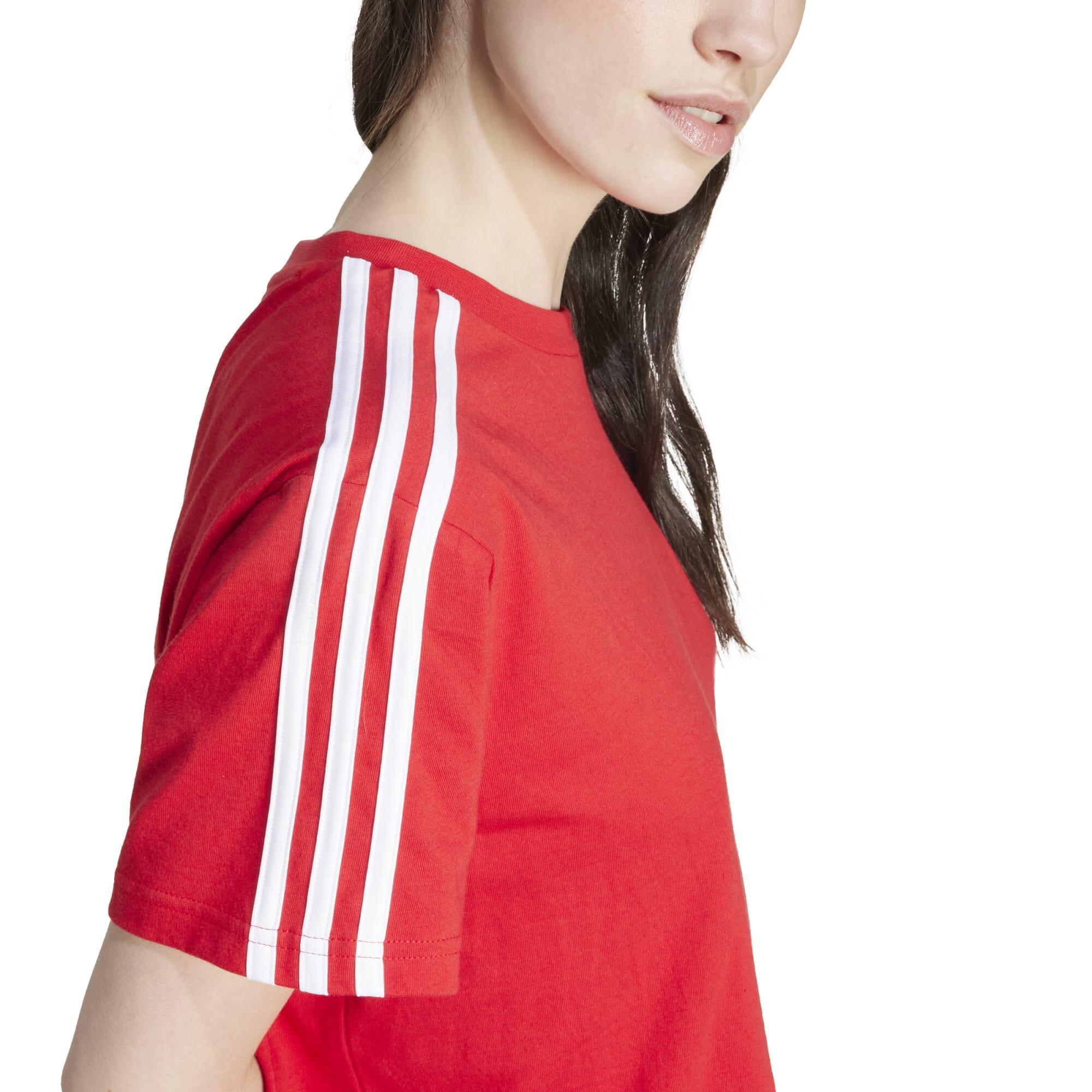 ADIDAS T-Shirt Damen kurz 3 Streifen ‒ rot  5/5