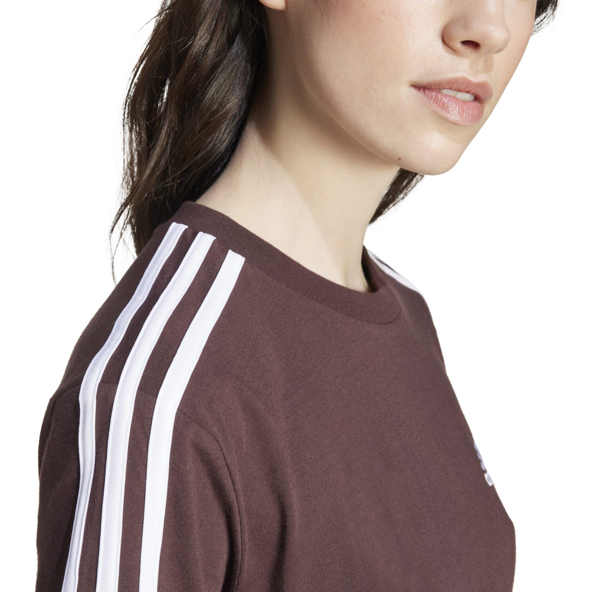 T-shirt court imprimé 3 bandes Adidas femme - noir 4/4