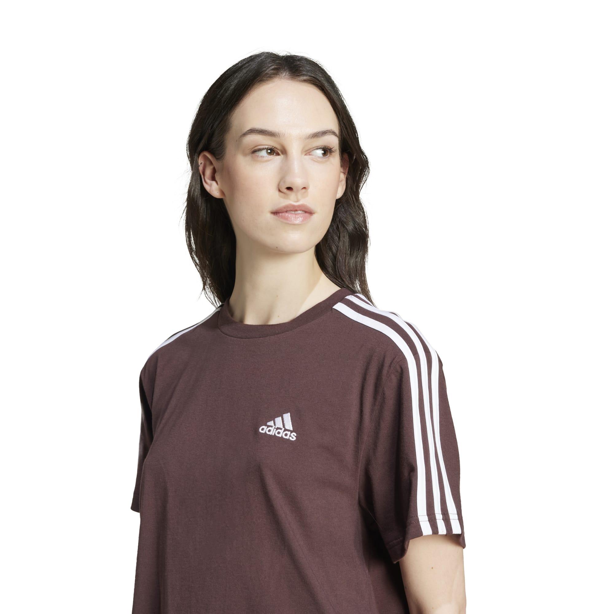 T-shirt court imprimé 3 bandes Adidas femme - noir 2/4