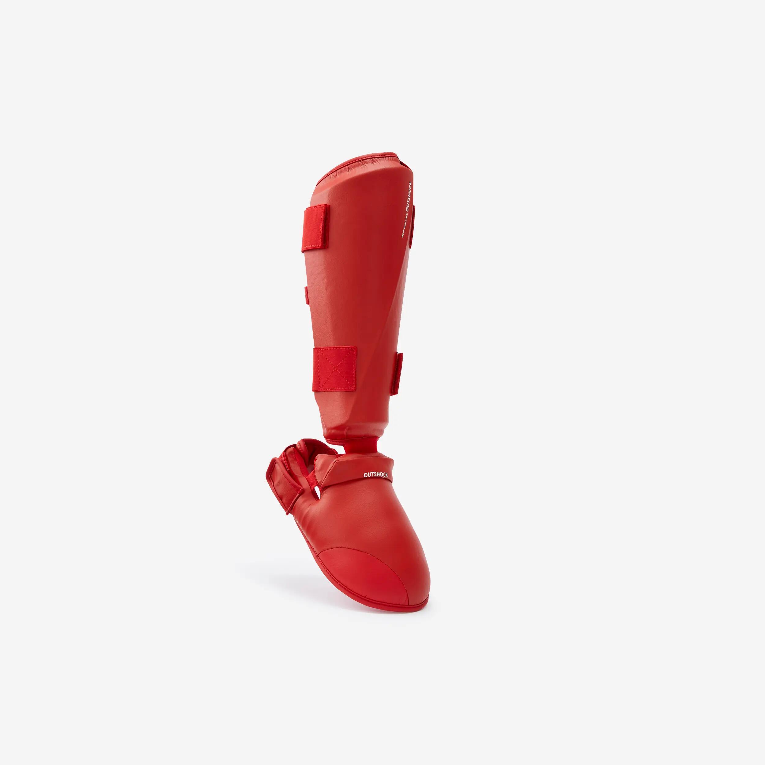 Karate Shin/Foot Guard 900 - Red 3/7