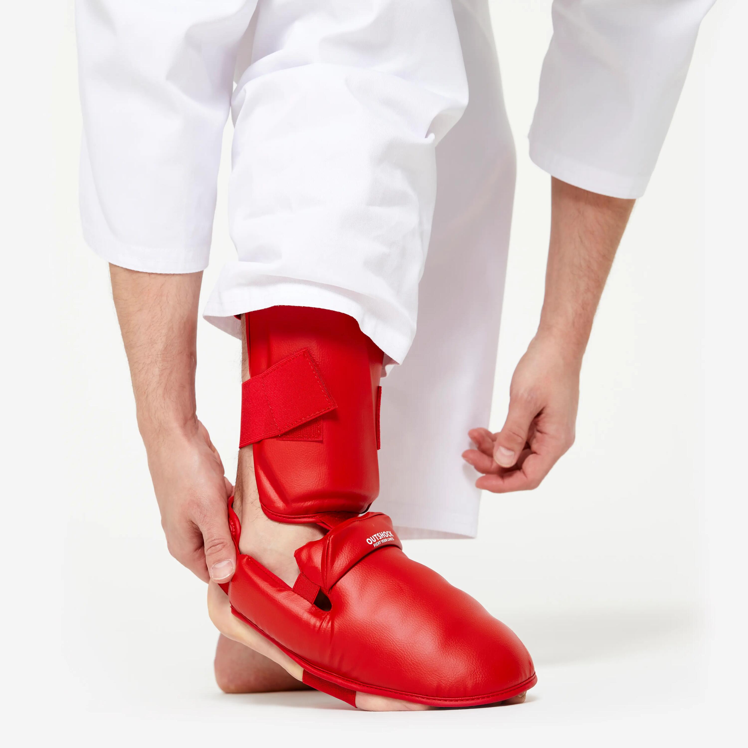 Karate Shin/Foot Guard 900 - Red 5/7