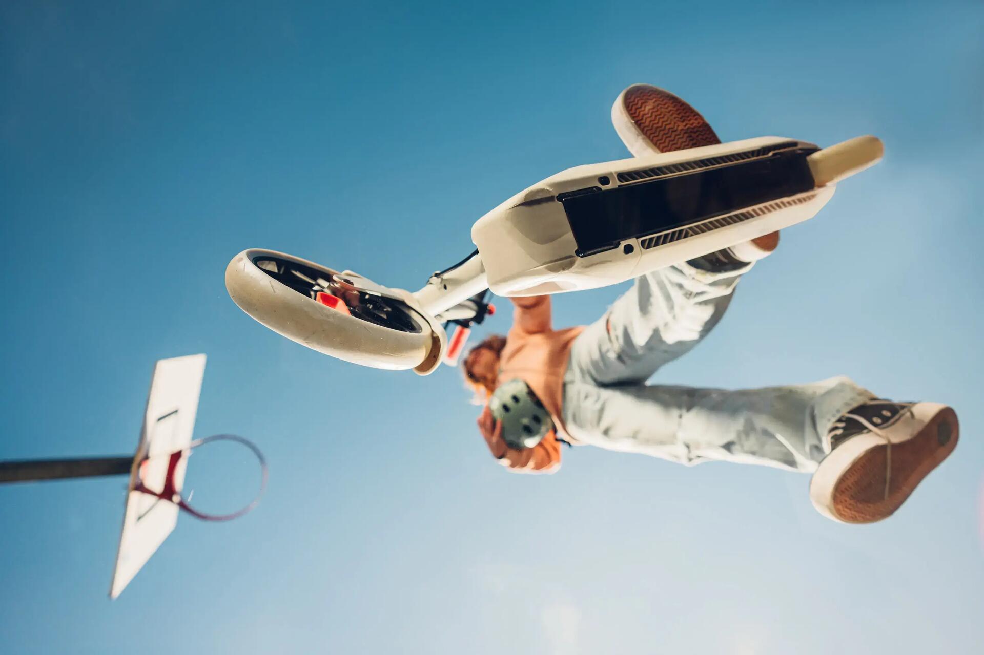 person on a freestyle scooter