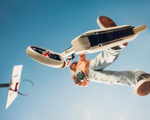 person on a freestyle scooter