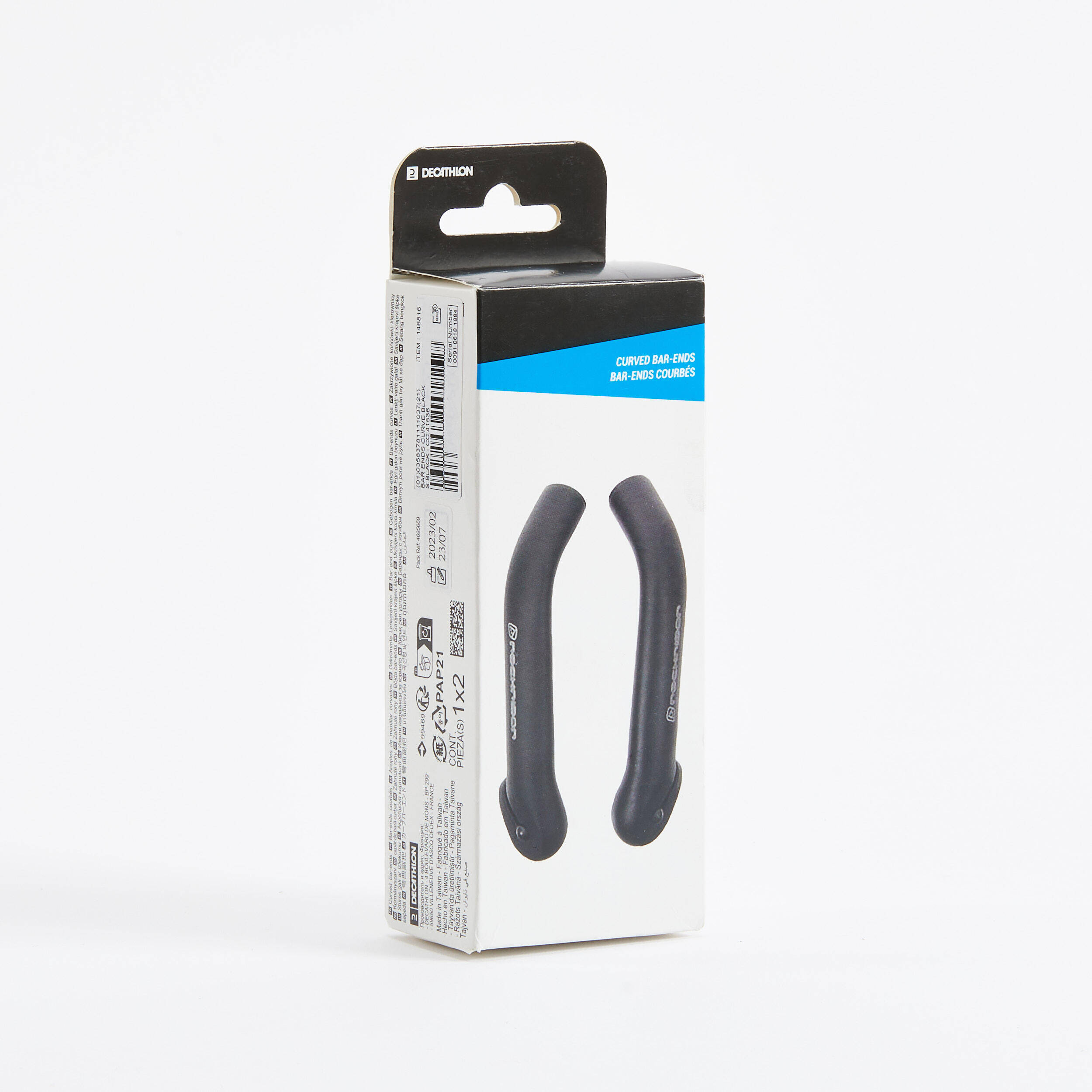 Curved Bar Ends - Black -  2