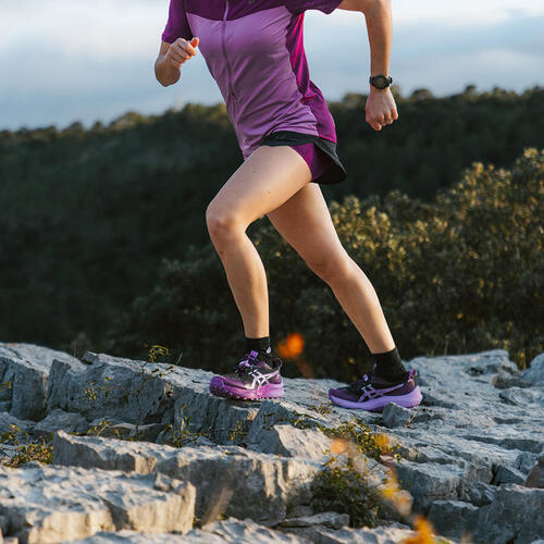 CHAUSSURES DE TRAIL RUNNING FEMME ASICS - GEL-TRABUCO 12 NOIR LAVANDE