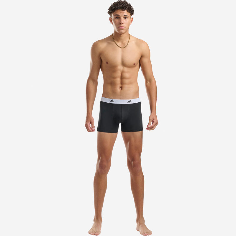 Boxer uomo palestra misto cotone neri x2