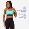 Women's Light Support Sports Bra with Thin Cross-Over Straps - Mint Green