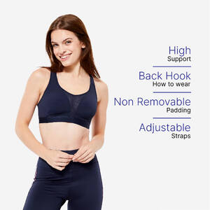 Women's High Support Convertible Strap Sports Bra - Steel Blue