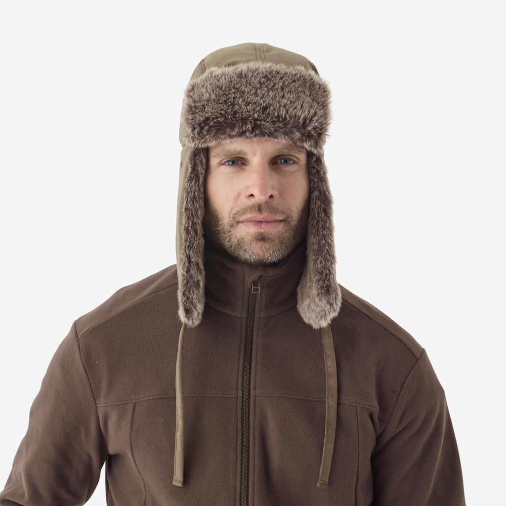 Faux-Fur Waterproof Hat - Brown