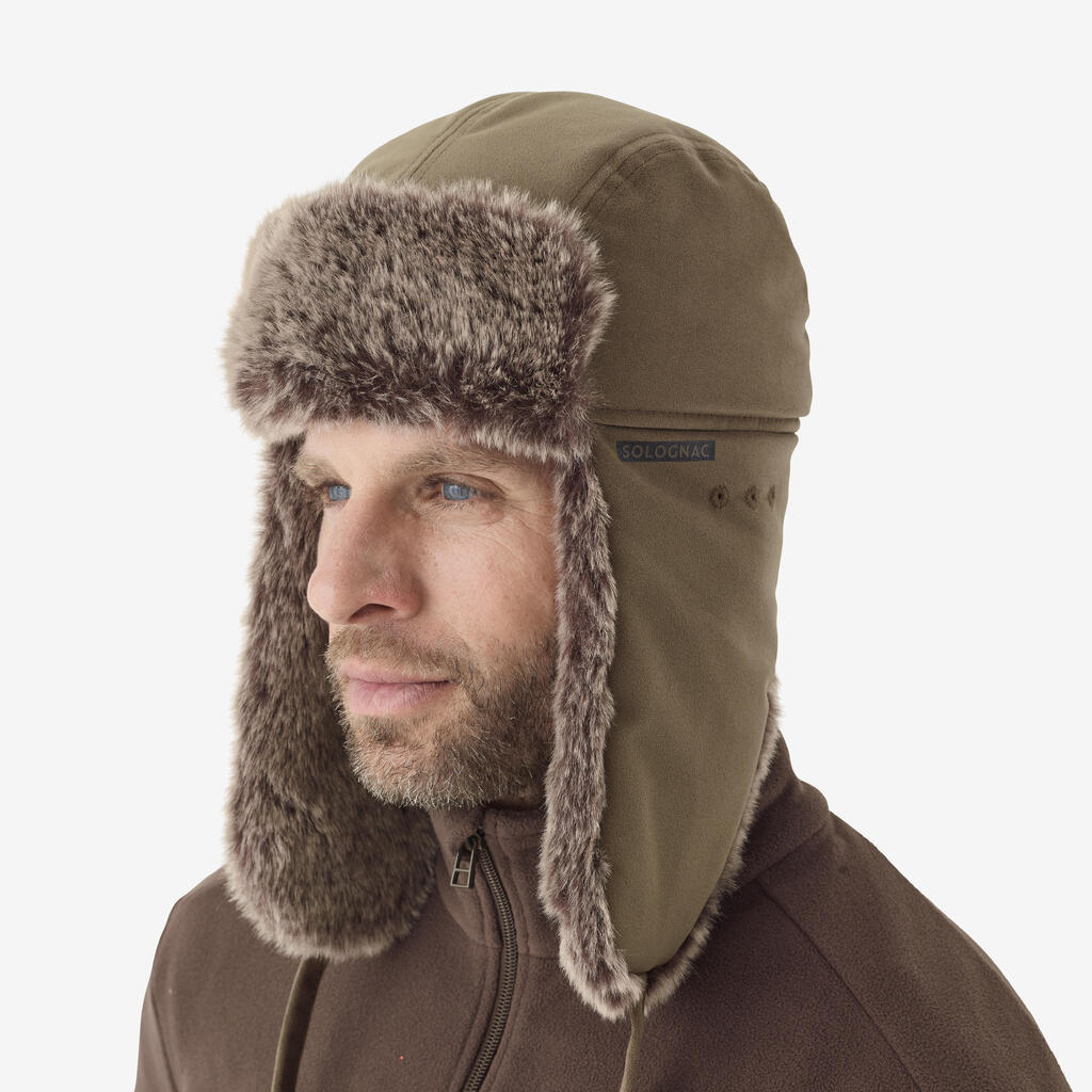 Faux-Fur Waterproof Hat - Brown