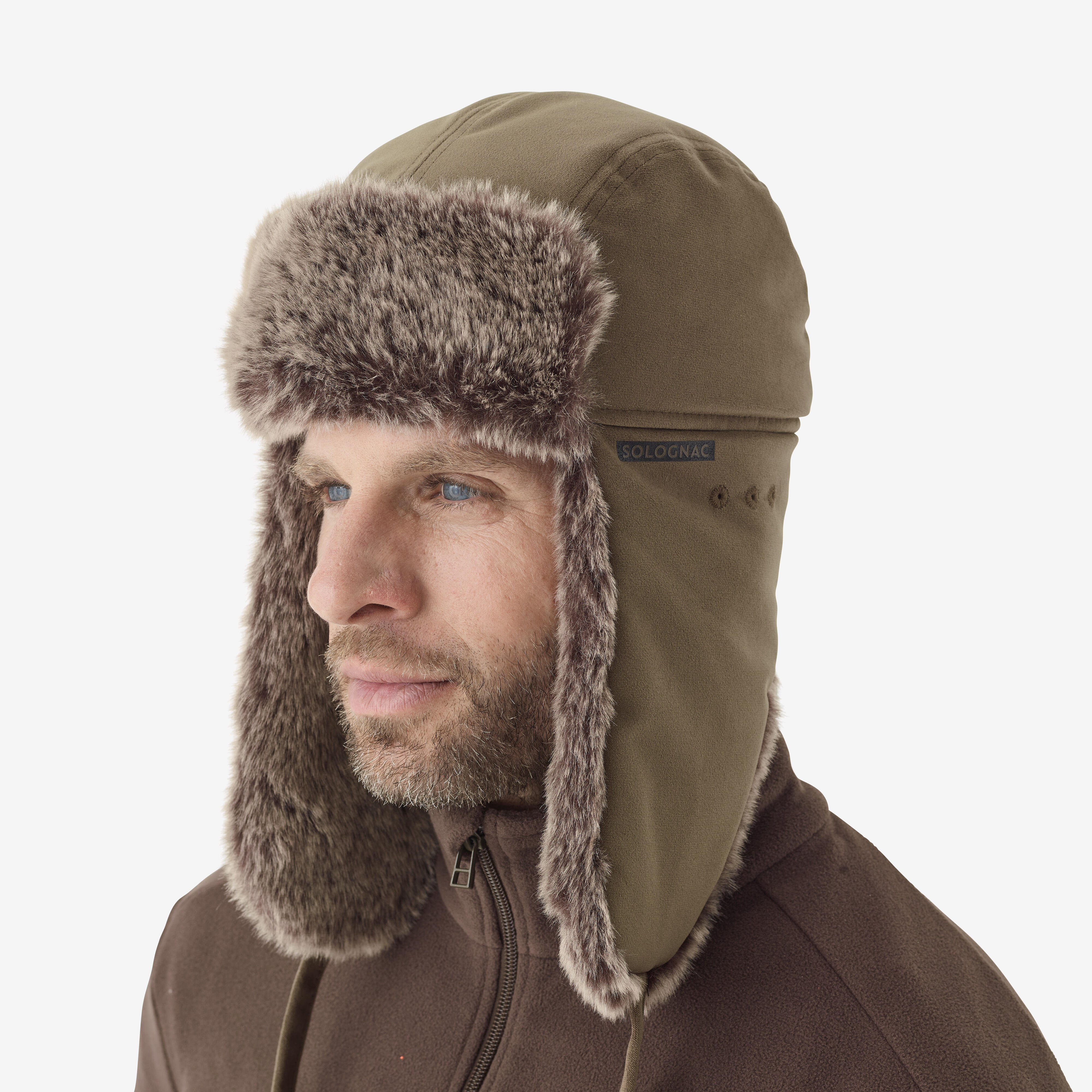 Faux Fur Hunting Hat - Toundra 500 Brown - SOLOGNAC