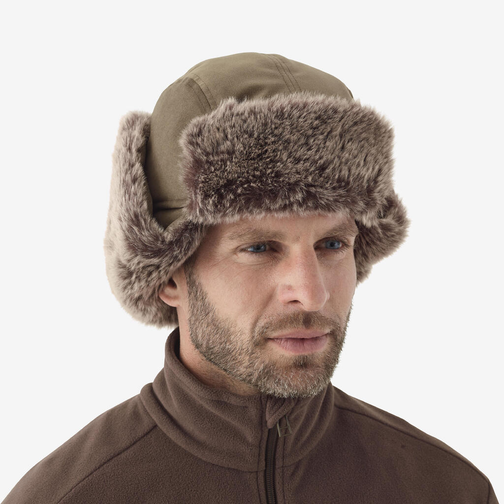 Faux-Fur Waterproof Hat - Brown