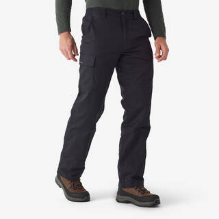 Men Tactical Warm Outdoor Cargo Trousers - Fleece Lining Upto 0°C - Black