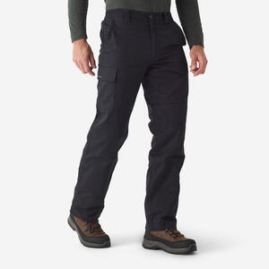 Pantalón De Caza Hombre Solognac 100 Cargo Negro Cálido Polar