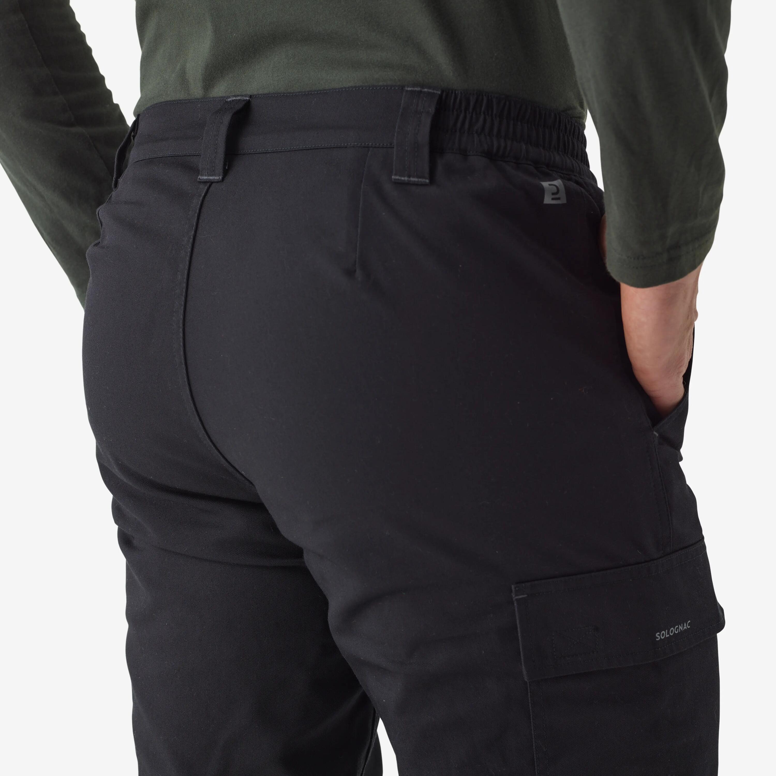 Men Tactical Warm Outdoor Cargo Trousers - Fleece Lining Upto 0°C - Black -  4