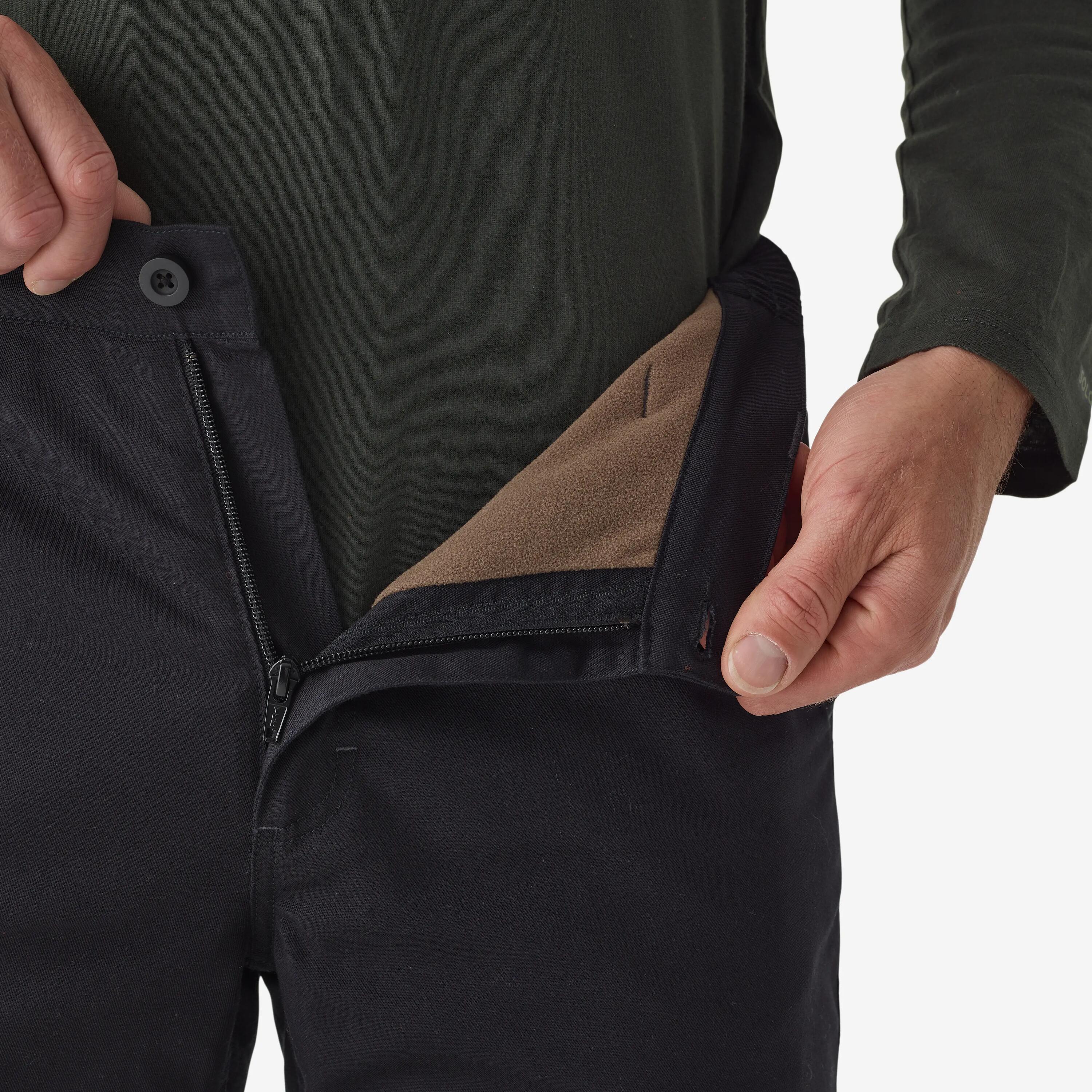 Men Tactical Warm Outdoor Cargo Trousers - Fleece Lining Upto 0°C - Black -  3