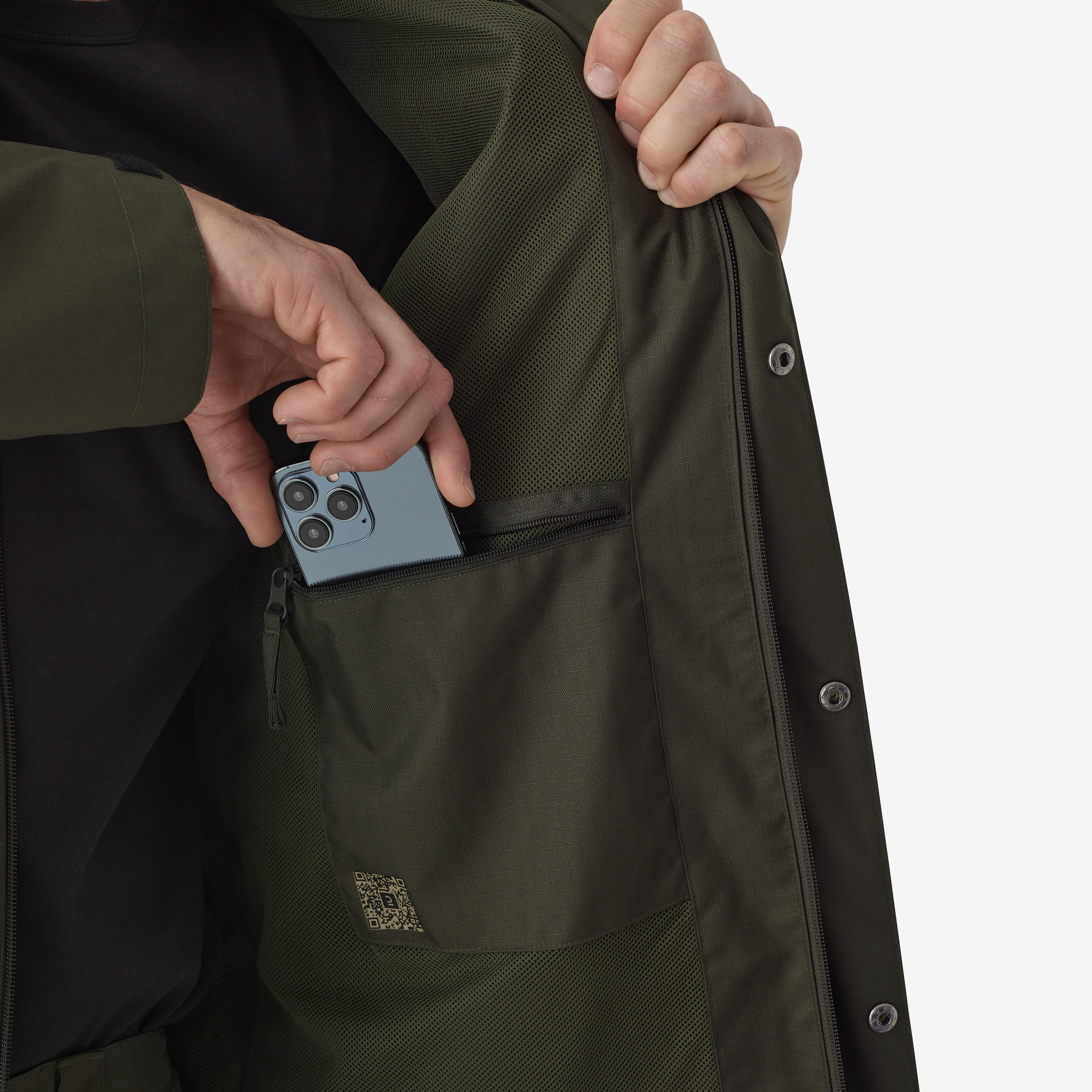 Manteau imperméable – 500 vert - SOLOGNAC