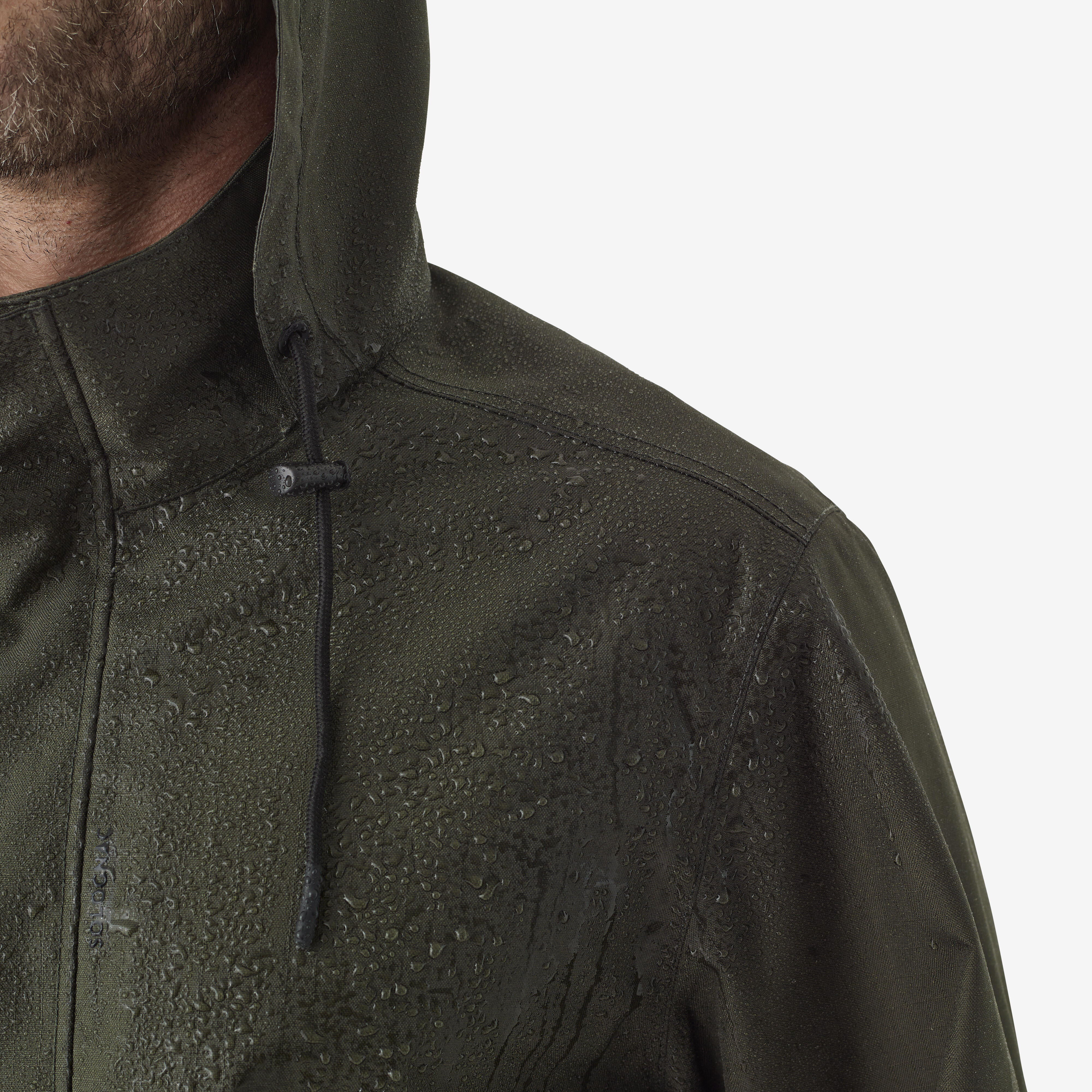 Manteau imperméable – 500 vert - SOLOGNAC