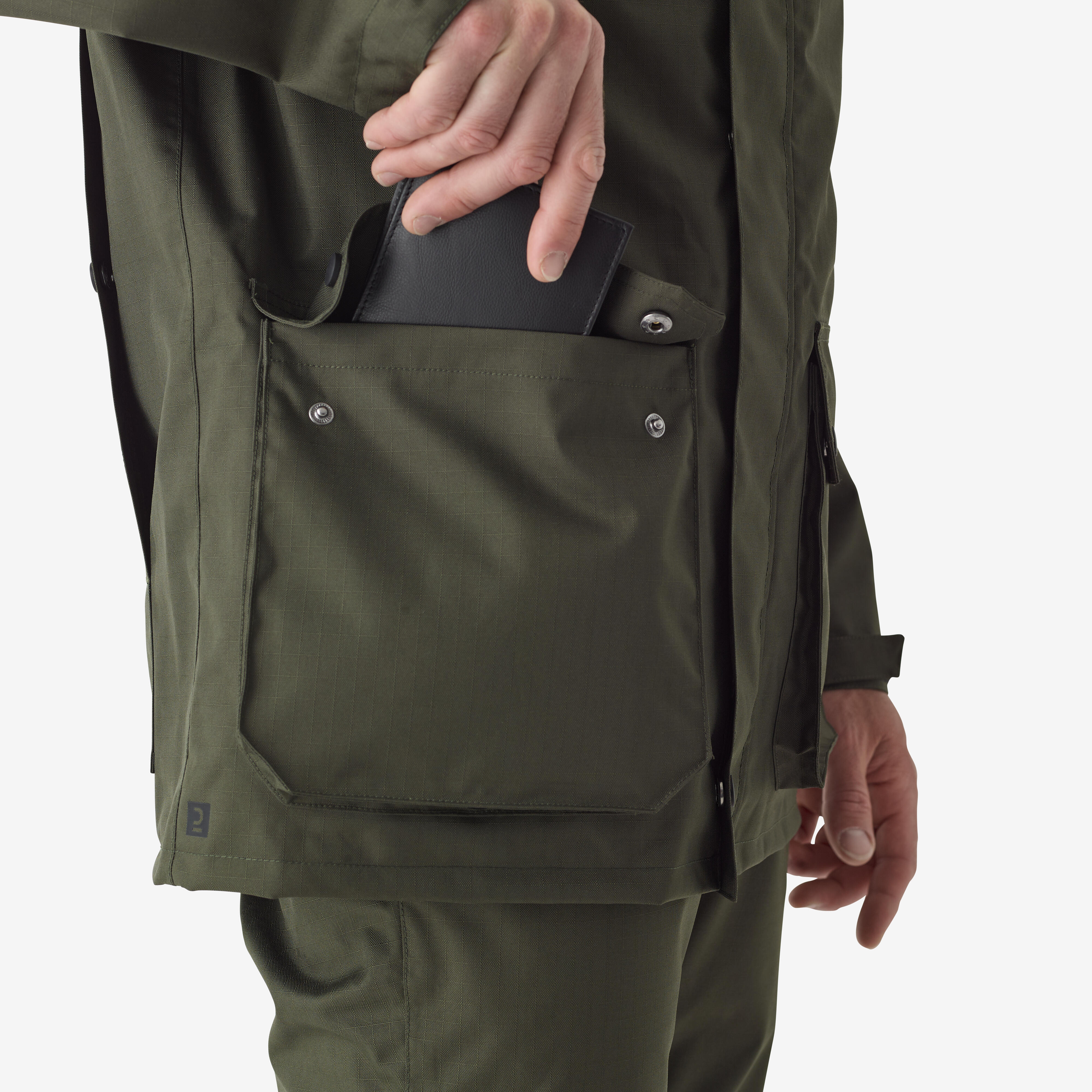 Men's Waterproof Jacket - 500 Green - SOLOGNAC
