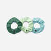 Three-Pack of Elastic Hair Scrunchies - Green