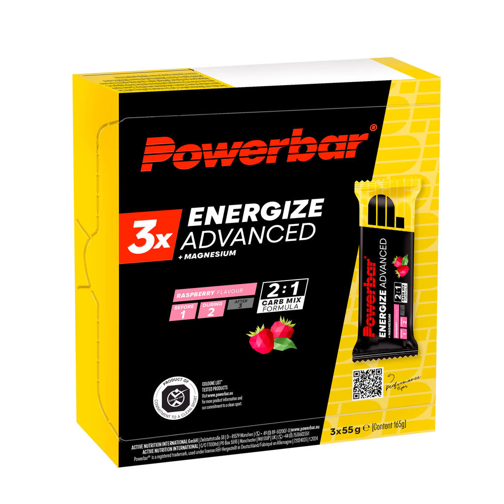 Enerģijas batoniņi “Energize C2max”, 3 x 55 g, ar zemeņu garšu