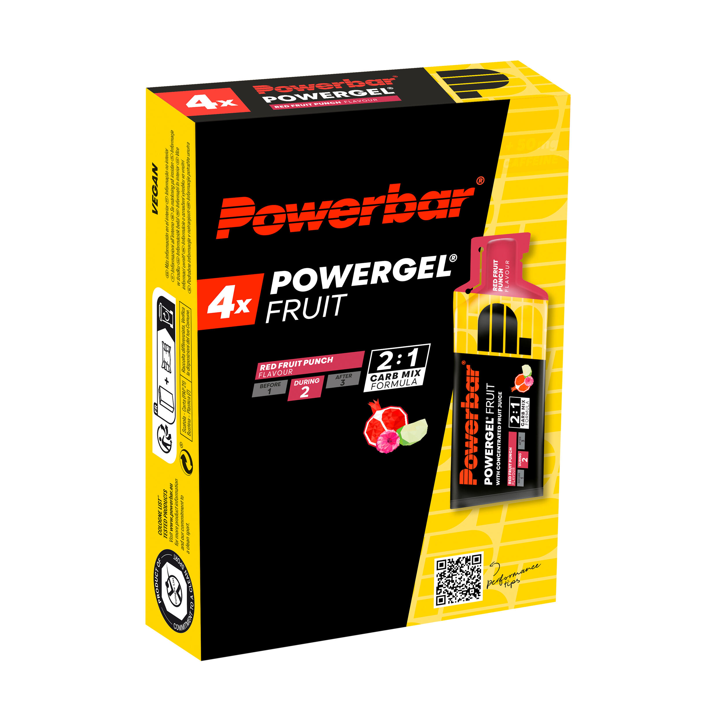 POWERBAR Energiegel Power Gel rode vruchten 4 x 41 g