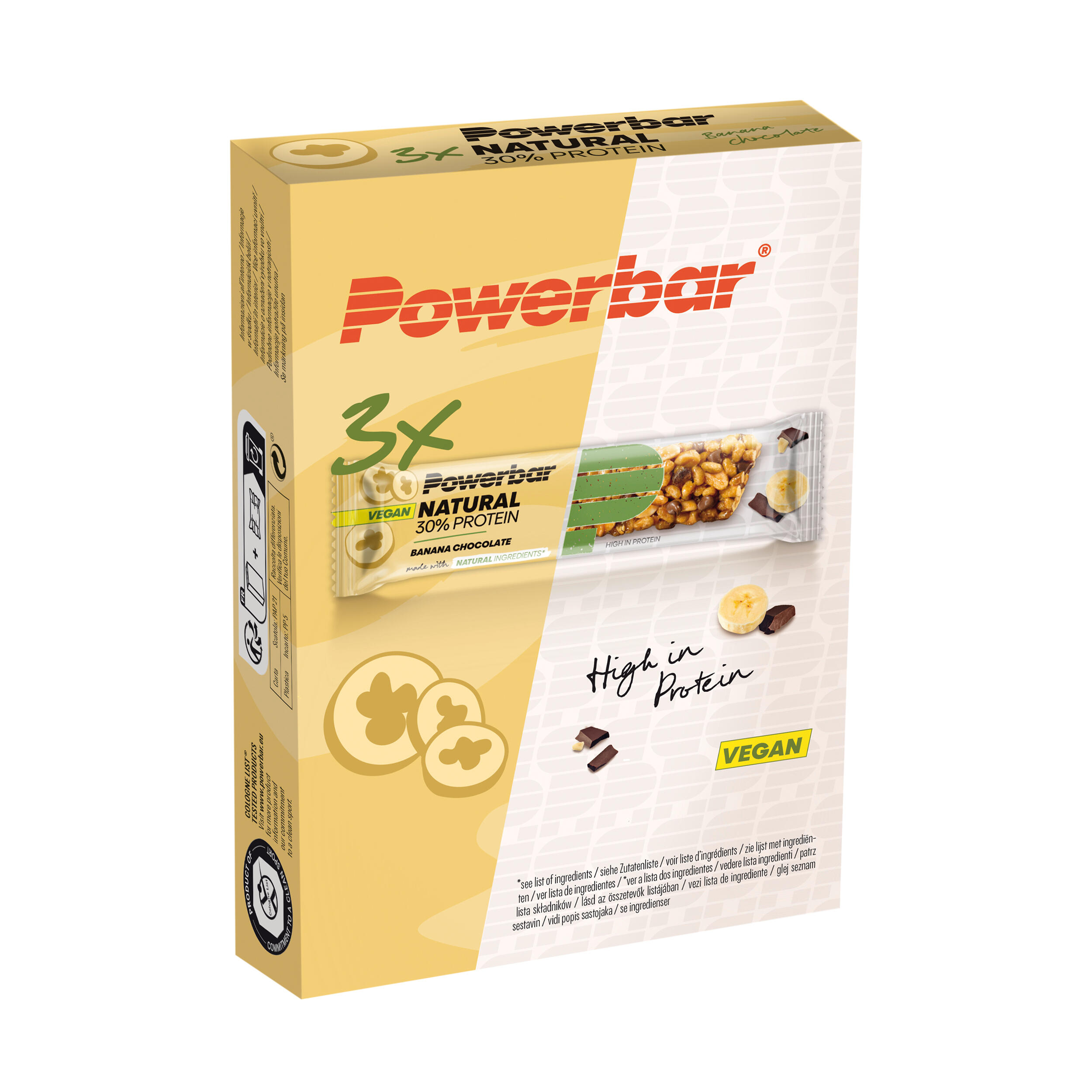 Barretta proteica NATURAL PROTEIN al cioccolato e banana 3x40g