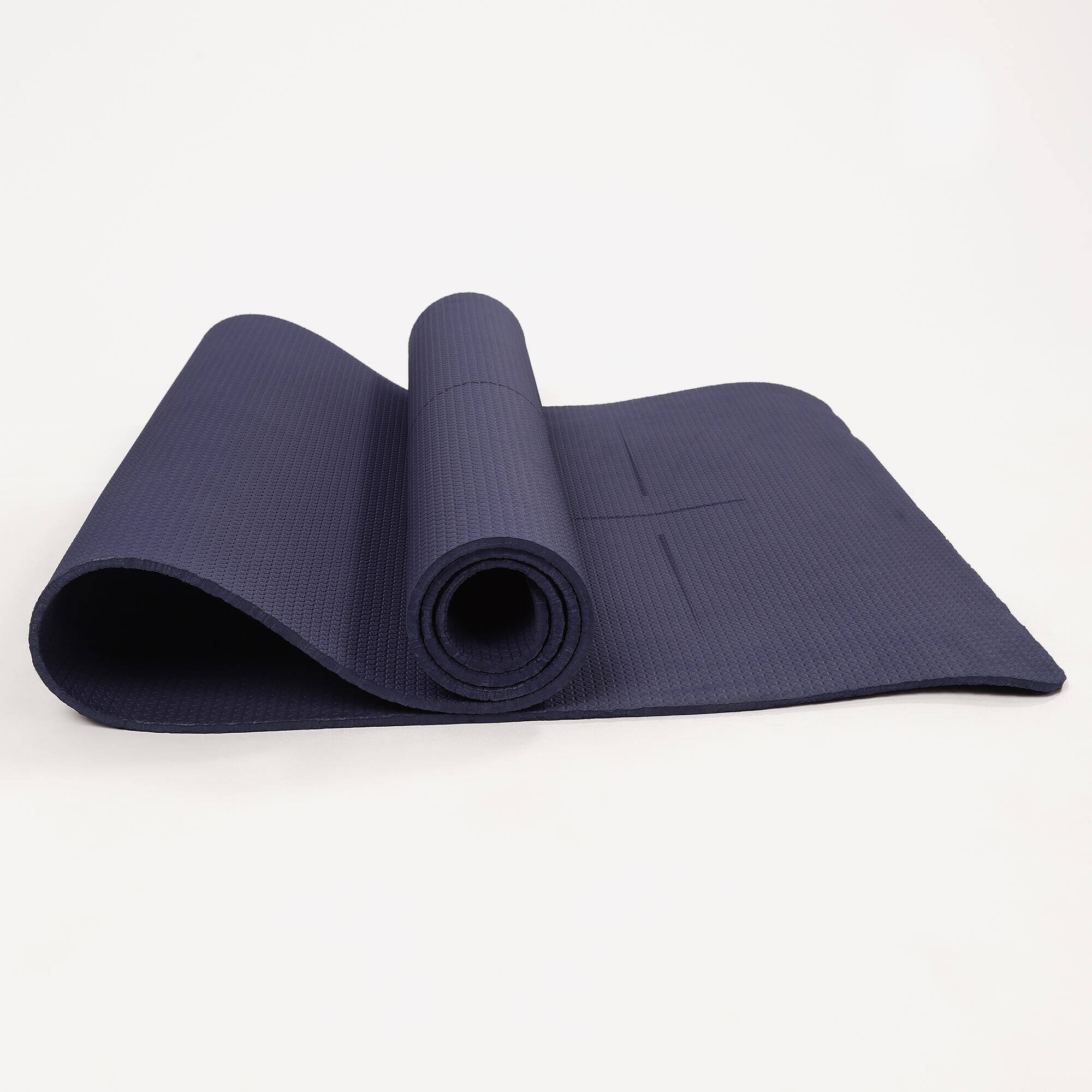 Yoga Mat 8mm Thick, Anti-Slip Foam, 200 x 75 cm with Carry Strap - Comet Blue -  3