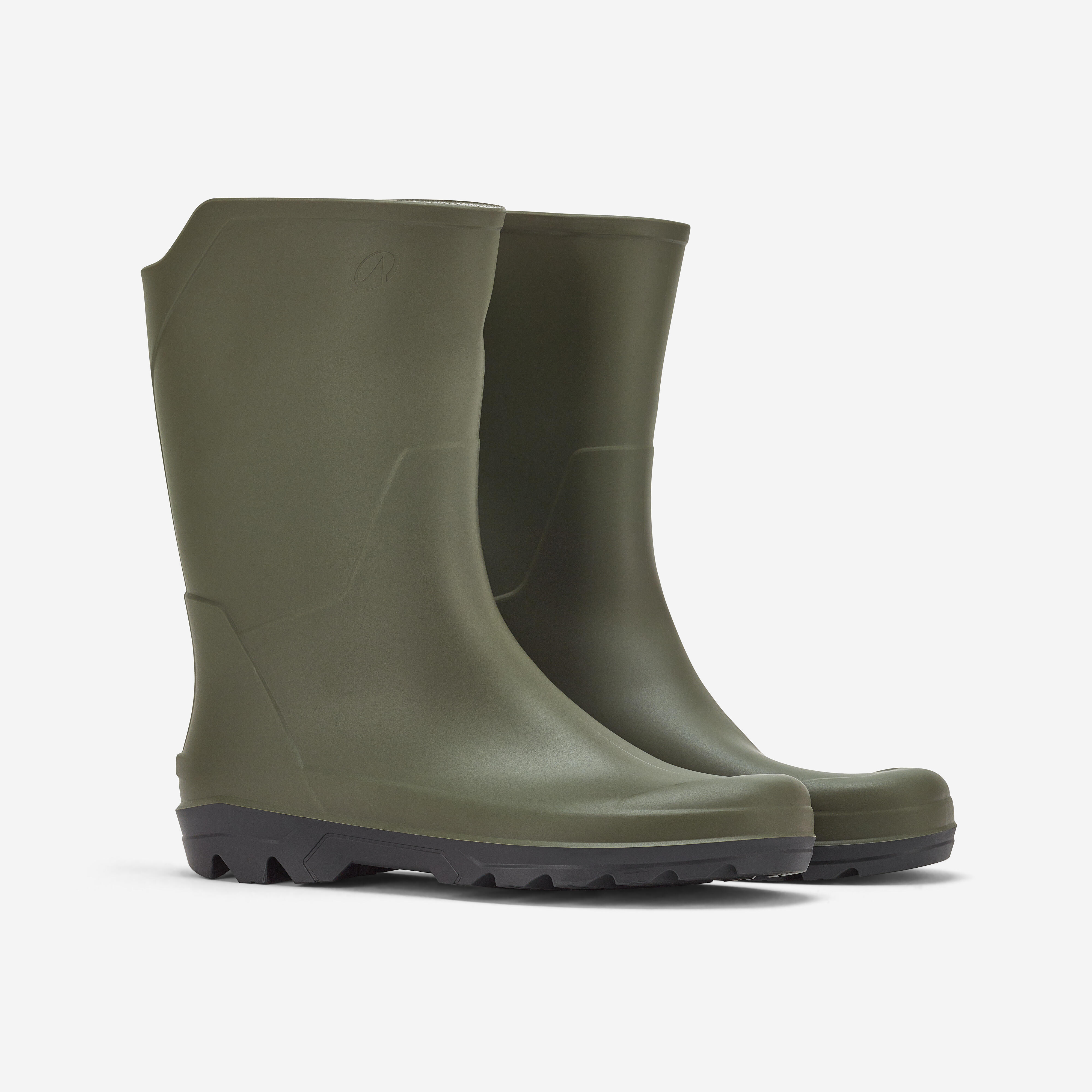 Men s short and lightweight waterproof wellies LAND 100 green Decathlon