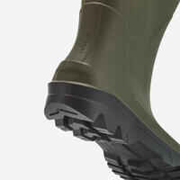 Men’s short and lightweight waterproof wellies LAND 100 green