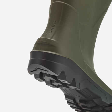 Men’s short and lightweight waterproof wellies LAND 100 green