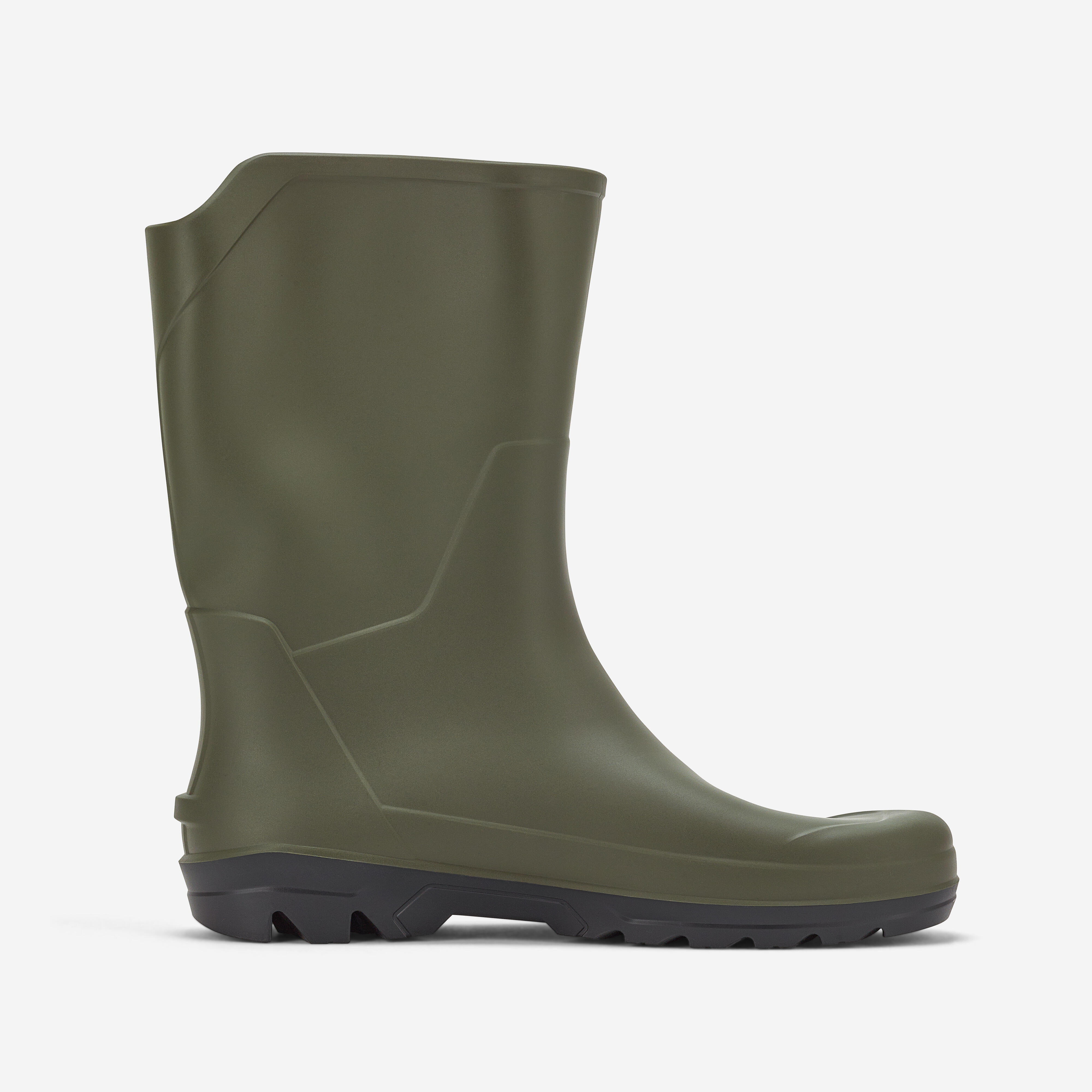 Men s short and lightweight waterproof wellies LAND 100 green