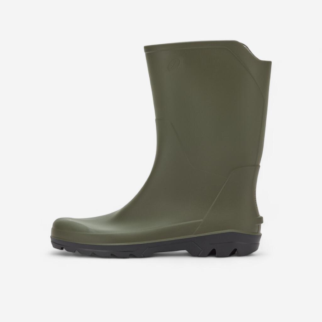 Bottes de pluie imperméables courtes et légères homme LAND 100 vertes